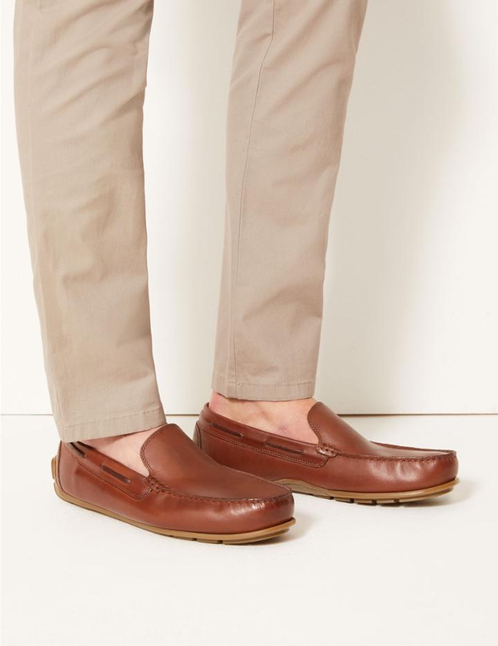 Marks & Spencer Leather Slip-on Drivers Tan