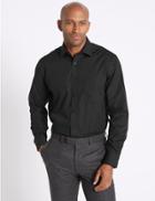 Marks & Spencer Cotton Rich Regular Fit Shirt Black