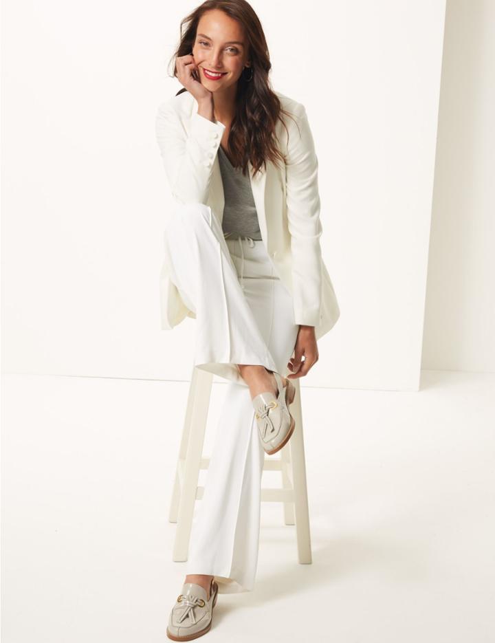 Marks & Spencer Wide Leg Trousers Winter White