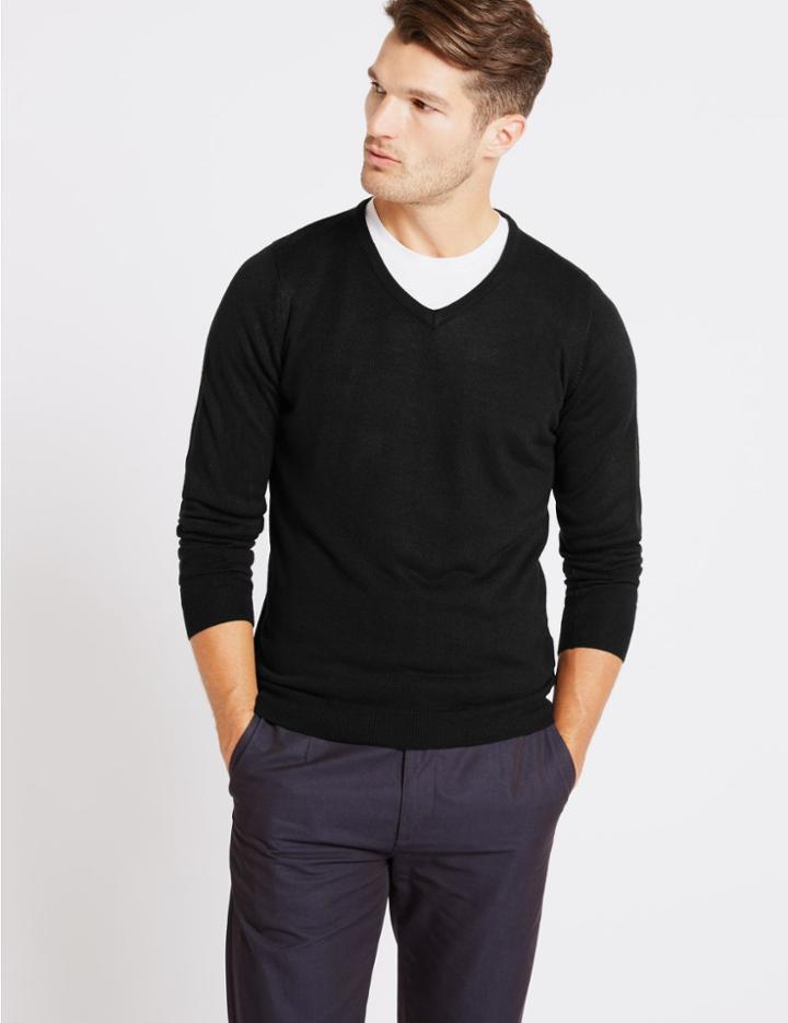 Marks & Spencer V-neck Jumper Grape