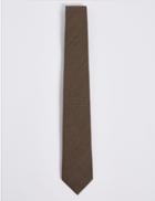 Marks & Spencer Wool Rich Herringbone Tie Taupe Mix