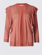 Marks & Spencer Ruffle 3/4 Sleeve Cardigan Copper Rose