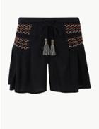 Marks & Spencer Embroidered Beach Swim Shorts Black Mix