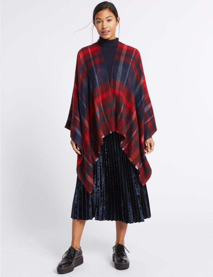 Marks & Spencer Checked Wrap Red Mix