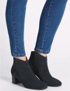 Marks & Spencer Leather Block Ankle Boots With Insolia&reg; Navy