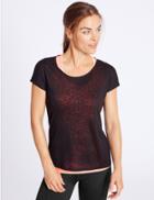 Marks & Spencer Burnout Double Layer Sports Top Black Mix