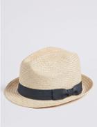 Marks & Spencer Hand Woven Trilby Hat Natural