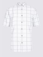 Marks & Spencer Easy Care Linen Blend Shirt With Pocket White