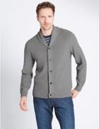 Marks & Spencer Pure Cotton Textured Cardigan Light Grey
