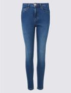 Marks & Spencer Sculpt & Lift Roma Rise Skinny Leg Jeans Bright Blue