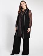 Marks & Spencer Plus Contrast Piped Waistcoat Black Mix