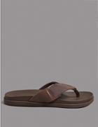 Marks & Spencer Leather Slip-on Flip-flops Brown