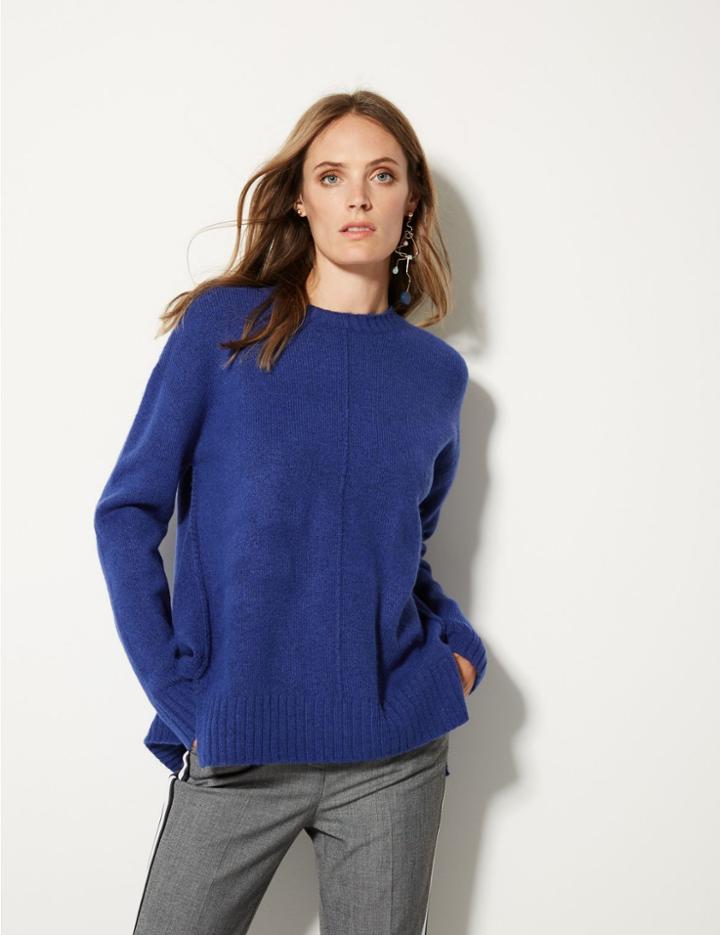 Marks & Spencer Relaxed Supersoft Round Neck Jumper Ultraviolet