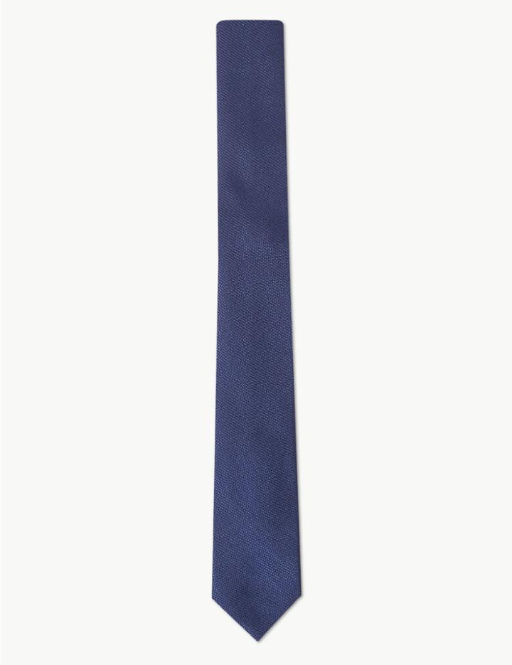 Marks & Spencer Skinny Textured Tie Navy