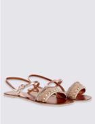 Marks & Spencer Leather Embellished Sandals With Insolia&reg; Gold