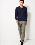 Marks & Spencer Regular Fit Pure Cotton Moleskin Trousers Mole