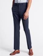 Marks & Spencer Indigo Checked Slim Fit Trousers Indigo