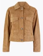 Marks & Spencer Suede Trucker Jacket Caramel