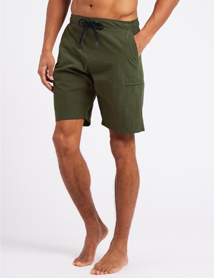 Marks & Spencer Cotton Rich Quick Dry Swim Shorts Khaki