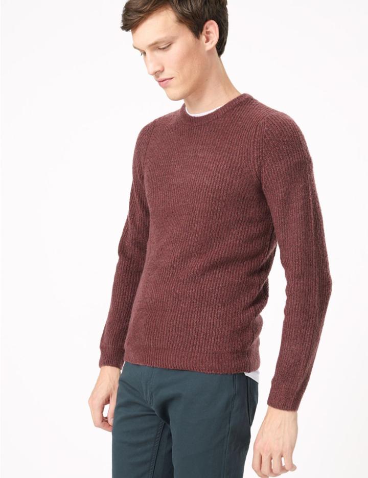 Marks & Spencer Supersoft Crew Neck Jumper Raspberry