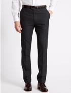 Marks & Spencer Charcoal Textured Slim Fit Trousers Charcoal