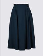 Marks & Spencer Pure Cotton Textured Full Midi Skirt Navy