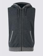 Marks & Spencer Zipped Through Fleece Jacket Denim Mix