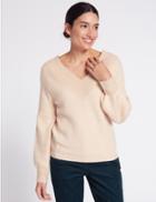 Marks & Spencer Textured V-neck Jumper Nude Pink