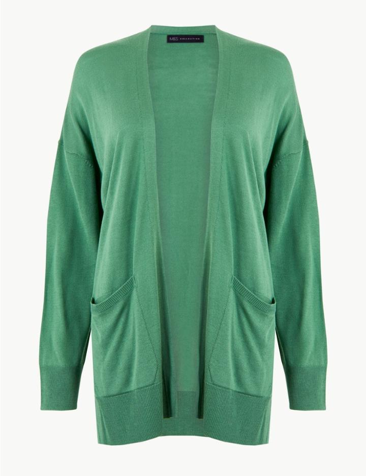 Marks & Spencer Textured Cardigan Medium Green