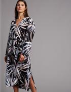 Marks & Spencer Pure Silk Floral Print Dress With Belt Multi