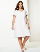 Marks & Spencer Curve Short Sleeve Shift Dress Ivory