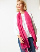 Marks & Spencer Modal Rich Pashminetta Scarf Bright Pink