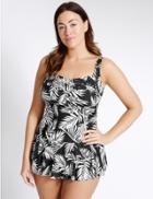 Marks & Spencer Plus Secret Slimming&trade; Skirted Swimsuit Black Mix