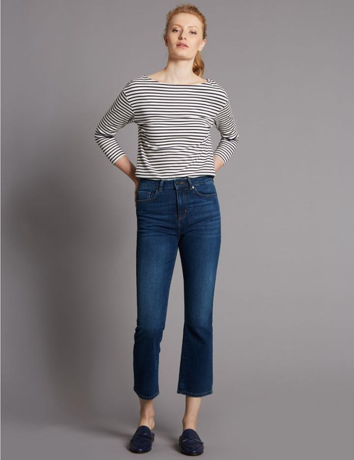 Marks & Spencer Demi Boot Mid Rise Flare Jeans Medium Indigo