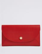 Marks & Spencer Leather Stud Fold Over Purse Red