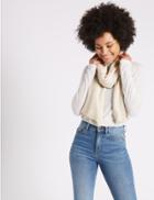 Marks & Spencer Shimmer Stripe Scarf Cream