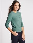 Marks & Spencer Sparkle Embroidered Cardigan Light Teal