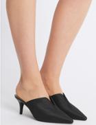 Marks & Spencer Wide Fit Kitten Heel Mule Shoes Black