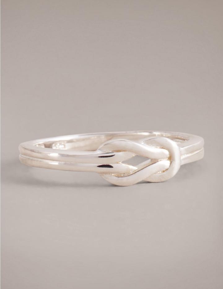 Marks & Spencer Sterling Silver Knot Ring White Mix