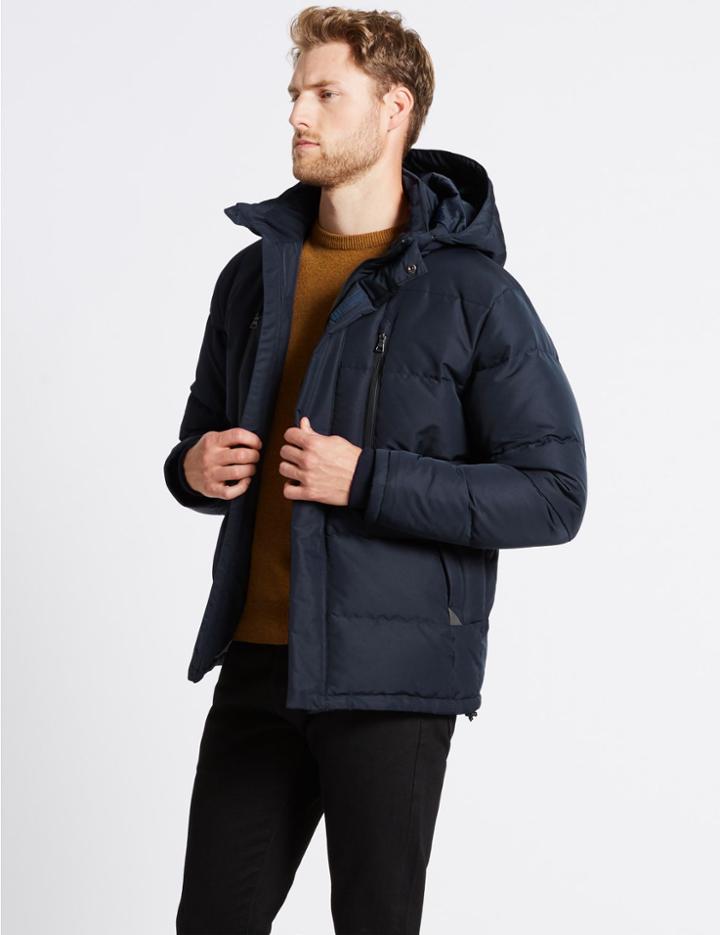 Marks & Spencer Hooded Jacket With Stormwear&trade; Navy