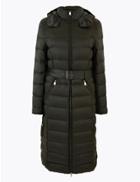 Marks & Spencer Feather & Down Belted Coat Dark Khaki