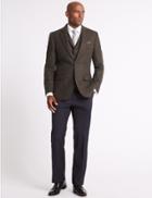 Marks & Spencer Pure Wool Textured Jacket Brown