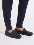 Marks & Spencer Checked Moccasin Slippers With Freshfeet&trade; Dark Grey