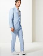 Marks & Spencer Tailored Fit Linen Jacket Light Blue