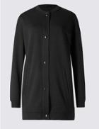 Marks & Spencer Longline Jersey Bomber Jacket Black