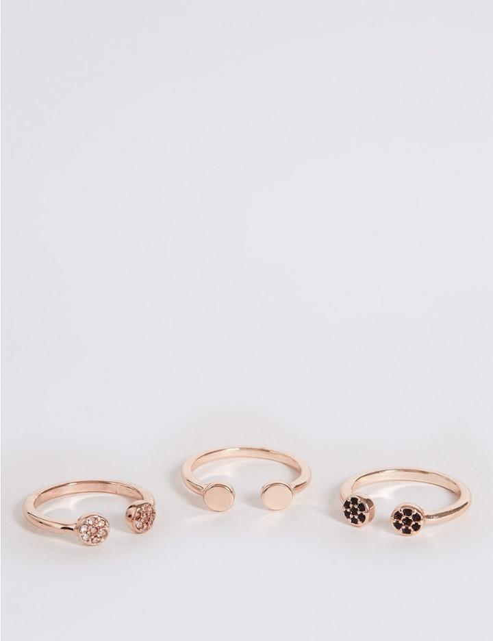 Marks & Spencer Bling Multi Ring Set Rose