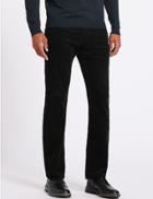 Marks & Spencer Straight Fit Pure Cotton Textured Chinos Black