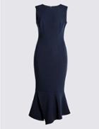 Marks & Spencer Peplum Hem Midi Dress Navy