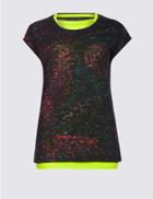 Marks & Spencer Burnout Double Layer T-shirt Black