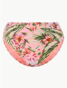 Marks & Spencer Floral Print High Waisted Bikini Bottoms Coral Mix